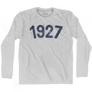 1927 Year Celebration Adult Cotton Long Sleeve T-shirt - Grey Heather 1927 Year Celebration Adult Cotton Long Sleeve T-shirt - Grey Heather