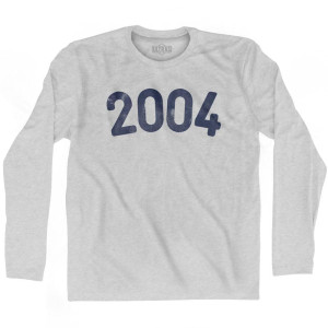 2004 Year Celebration Adult Cotton Long Sleeve T-shirt - Grey Heather