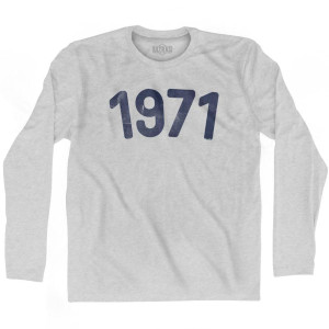 1971 Year Celebration Adult Cotton Long Sleeve T-shirt - Grey Heather
