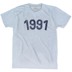 1991 Year Celebration Adult Tri-Blend T-shirt - Athletic White