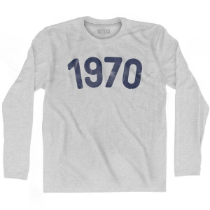 1970 Year Celebration Adult Cotton Long Sleeve T-shirt - Grey Heather