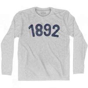 1892 Year Celebration Adult Cotton Long Sleeve T-shirt - Grey Heather