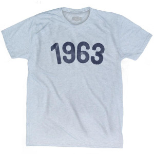 1963 Year Celebration Adult Tri-Blend T-shirt - Athletic White