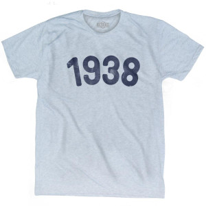 1938 Year Celebration Adult Tri-Blend T-shirt - Athletic White