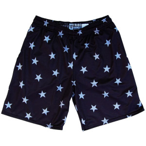 Tribe Lacrosse Stars Black Lacrosse Shorts Made in USA - Black Tribe Lacrosse Stars Black Lacrosse Shorts Made in USA - Black