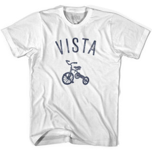 Vista City Tricycle Adult Cotton T-shirt - White Vista City Tricycle Adult Cotton T-shirt - White
