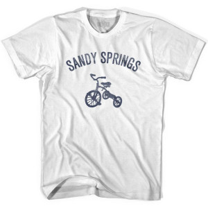 Sandy Springs City Tricycle Adult Cotton T-shirt - White Sandy Springs City Tricycle Adult Cotton T-shirt - White