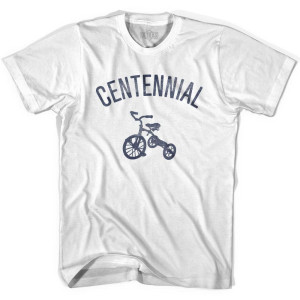 Centennial Tricycle Adult Cotton T-shirt - White
