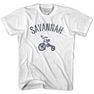 Savannah City Tricycle Adult Cotton T-shirt - White Savannah City Tricycle Adult Cotton T-shirt - White