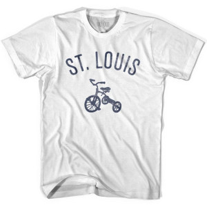 St. Louis City Tricycle Adult Cotton T-shirt - White St. Louis City Tricycle Adult Cotton T-shirt - White