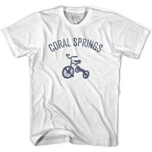 Coral Springs City Tricycle Adult Cotton T-shirt - White Coral Springs City Tricycle Adult Cotton T-shirt - White