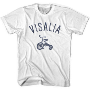 Visalia City Tricycle Adult Cotton T-shirt - White Visalia City Tricycle Adult Cotton T-shirt - White