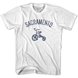 Sacramento City Tricycle Adult Cotton T-shirt - White Sacramento City Tricycle Adult Cotton T-shirt - White