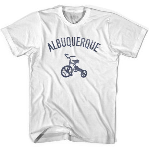 Albuquerque Tricycle Adult Cotton T-shirt - White Albuquerque Tricycle Adult Cotton T-shirt - White