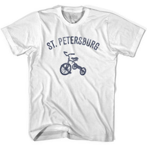 St. Petersburg City Tricycle Adult Cotton T-shirt - White St. Petersburg City Tricycle Adult Cotton T-shirt - White