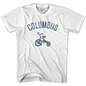 Columbus City Tricycle Adult Cotton T-shirt - White Columbus City Tricycle Adult Cotton T-shirt - White