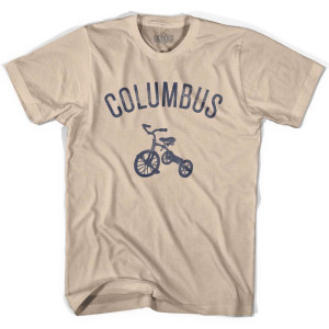 Columbus City Tricycle Adult Cotton T-shirt - Creme Columbus City Tricycle Adult Cotton T-shirt - Creme