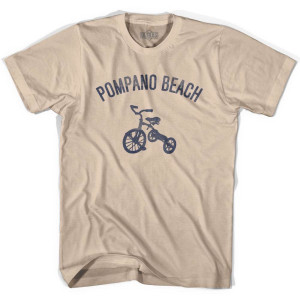 Pompano Beach City Tricycle Adult Cotton T-shirt - Creme Pompano Beach City Tricycle Adult Cotton T-shirt - Creme