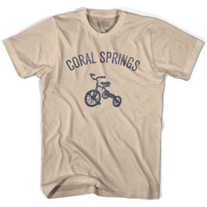 Coral Springs City Tricycle Adult Cotton T-shirt - Creme Coral Springs City Tricycle Adult Cotton T-shirt - Creme