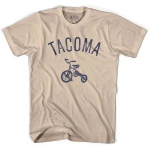 Tacoma City Tricycle Adult Cotton T-shirt - Creme