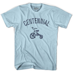 Centennial Tricycle Adult Cotton T-shirt - Light Blue