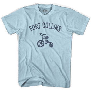 Fort Collins City Tricycle Adult Cotton T-shirt - Light Blue