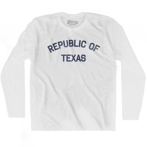 Republic Of Texas Adult Cotton Long Sleeve T-shirt - White Republic Of Texas Adult Cotton Long Sleeve T-shirt - White
