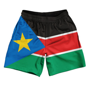 Adult Large South Sudan Country Flag Athletic Running Fitness Exercise Shorts 7" Inseam Final Sale sl5