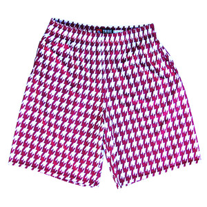 Adult Large Cardinal White Houndstooth Graphic Sublimated Lacrosse Shorts Final Sale sl11