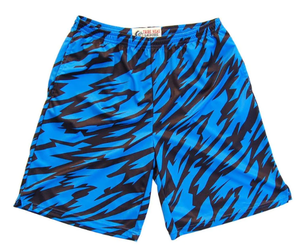 Adult Large Royal and Black Two-Tone Camo Sublimated Lacrosse Shorts Final Sale sl11