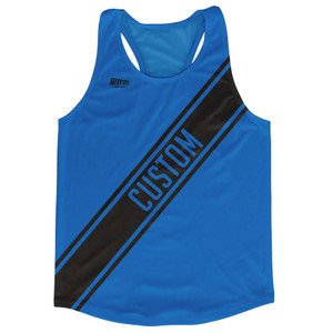 Royal Blue & Black Custom Sash Running Tank Top Racerback Track & Cross Country Singlet Jersey - Royal Blue & Black Royal Blue & Black Custom Sash Running Tank Top Racerback Track & Cross Country Singlet Jersey - Royal Blue & Black