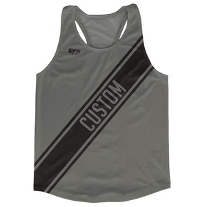 Dark Grey & Black Custom Sash Running Tank Top Racerback Track & Cross Country Singlet Jersey - Dark Grey & Black Dark Grey & Black Custom Sash Running Tank Top Racerback Track & Cross Country Singlet Jersey - Dark Grey & Black