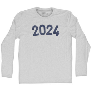 2024 Year Celebration Adult Cotton Long Sleeve T-shirt - Grey Heather