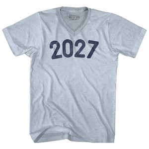 2027 Year Celebration Adult Tri-Blend V-neck T-shirt - Athletic White 2027 Year Celebration Adult Tri-Blend V-neck T-shirt - Athletic White