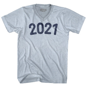 2021 Year Celebration Adult Tri-Blend V-neck T-shirt - Athletic White 2021 Year Celebration Adult Tri-Blend V-neck T-shirt - Athletic White