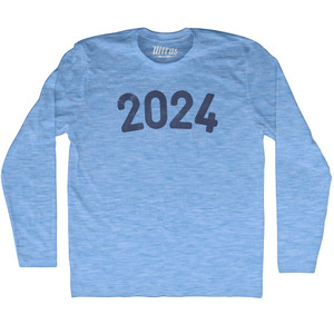 2024 Year Celebration Adult Tri-Blend Long Sleeve T-shirt - Athletic Blue