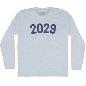 2029 Year Celebration Adult Tri-Blend Long Sleeve T-shirt - Athletic White 2029 Year Celebration Adult Tri-Blend Long Sleeve T-shirt - Athletic White