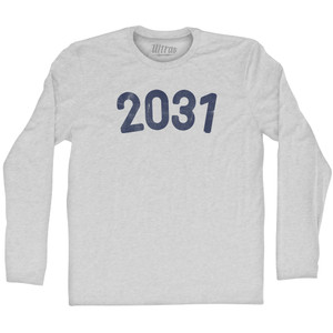 2031 Year Celebration Adult Cotton Long Sleeve T-shirt - Grey Heather 2031 Year Celebration Adult Cotton Long Sleeve T-shirt - Grey Heather