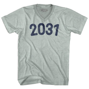 2031 Year Celebration Adult Tri-Blend V-neck T-shirt - Athletic Cool Grey 2031 Year Celebration Adult Tri-Blend V-neck T-shirt - Athletic Cool Grey