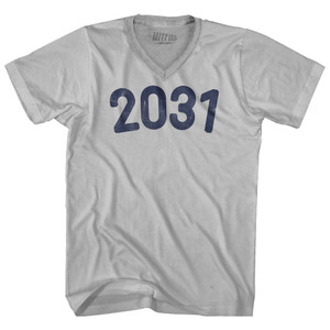 2031 Year Celebration Adult Tri-Blend V-neck T-shirt - Cool Grey 2031 Year Celebration Adult Tri-Blend V-neck T-shirt - Cool Grey