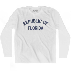 Republic Of Florida Adult Cotton Long Sleeve T-shirt - White Republic Of Florida Adult Cotton Long Sleeve T-shirt - White