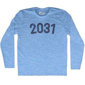 2031 Year Celebration Adult Tri-Blend Long Sleeve T-shirt - Athletic Blue 2031 Year Celebration Adult Tri-Blend Long Sleeve T-shirt - Athletic Blue