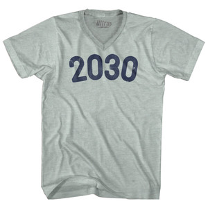 2030 Year Celebration Adult Tri-Blend V-neck T-shirt - Athletic Cool Grey 2030 Year Celebration Adult Tri-Blend V-neck T-shirt - Athletic Cool Grey