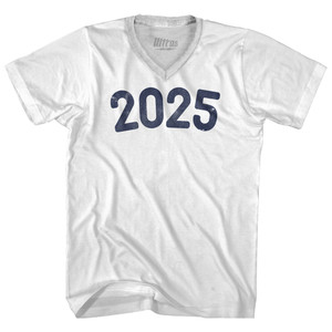 2025 Year Celebration Adult Tri-Blend V-neck T-shirt - White