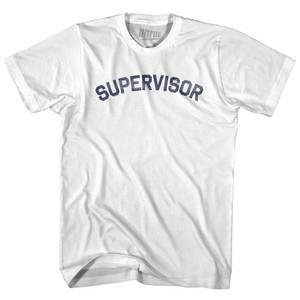 Supervisor Womens Cotton Junior Cut T-Shirt - White Supervisor Womens Cotton Junior Cut T-Shirt - White