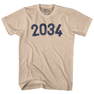 2034 Year Celebration Adult Cotton T-shirt - Creme