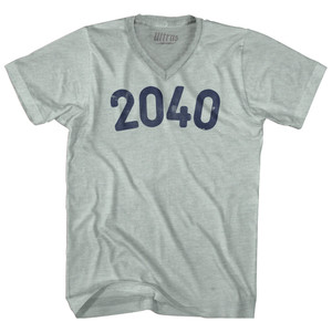 2040 Year Celebration Adult Tri-Blend V-neck T-shirt - Athletic Cool Grey 2040 Year Celebration Adult Tri-Blend V-neck T-shirt - Athletic Cool Grey