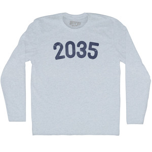 2035 Year Celebration Adult Tri-Blend Long Sleeve T-shirt - Athletic White 2035 Year Celebration Adult Tri-Blend Long Sleeve T-shirt - Athletic White