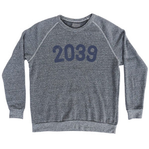 2039 Year Celebration Adult Tri-Blend Sweatshirt - Athletic Grey