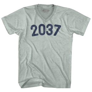 2037 Year Celebration Adult Tri-Blend V-neck T-shirt - Athletic Cool Grey 2037 Year Celebration Adult Tri-Blend V-neck T-shirt - Athletic Cool Grey